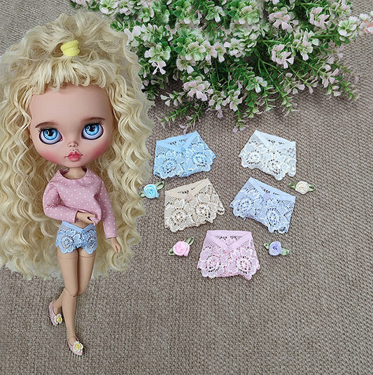 Underwear for Blythe doll, Elastic Lace Panties for Blythe dolls