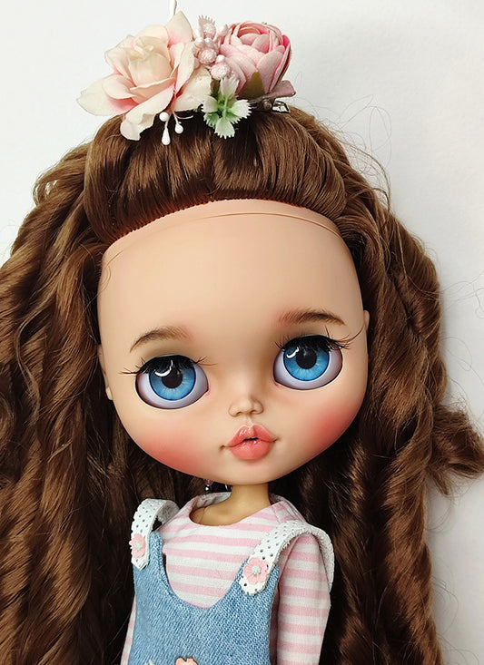 Custom Blythe doll brunette with curls